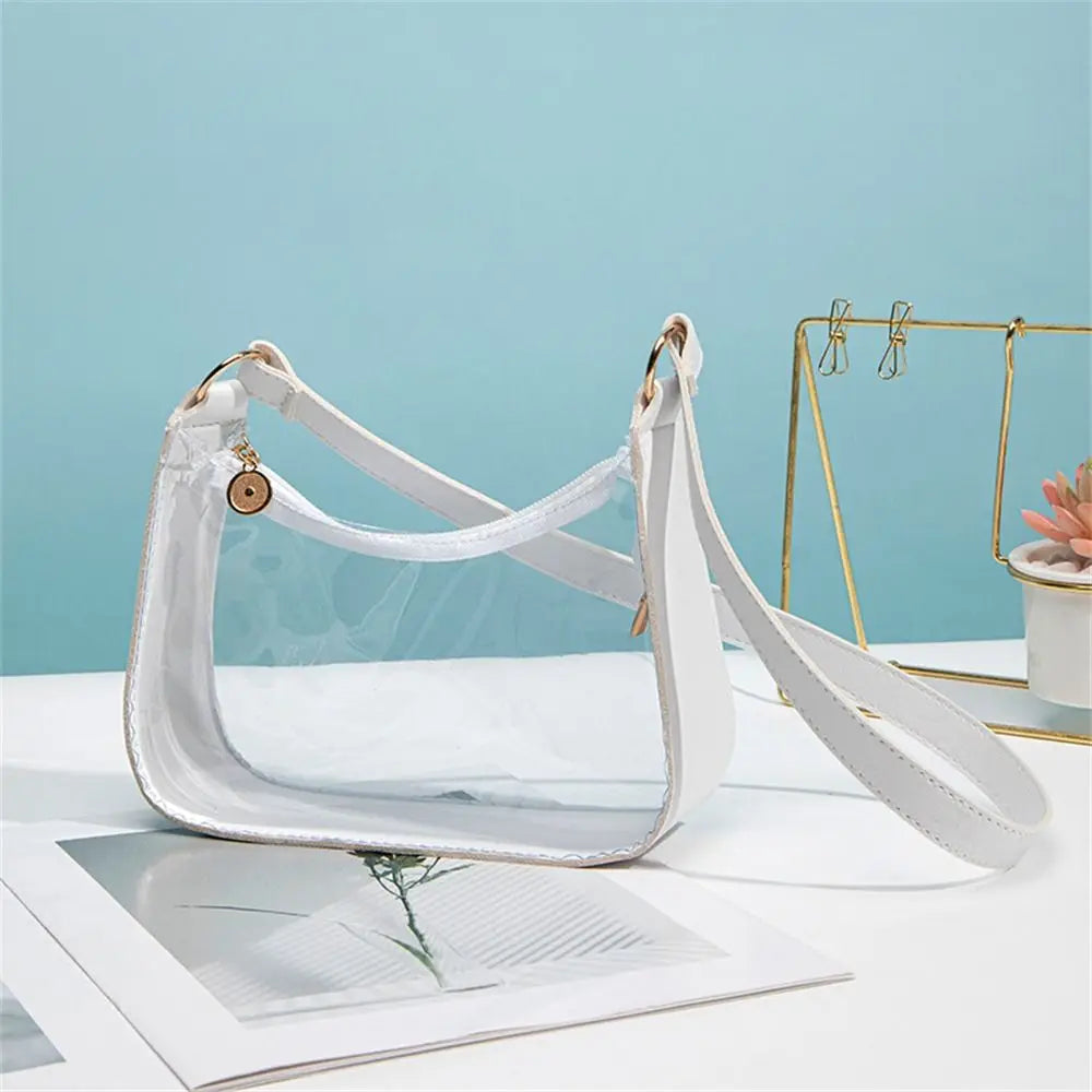 Clear Event Concert Y2k purse bag Mini Waterproof Transparent Shoulder Bag Handbag for Women Girls Candy Color Clear Jelly Bag