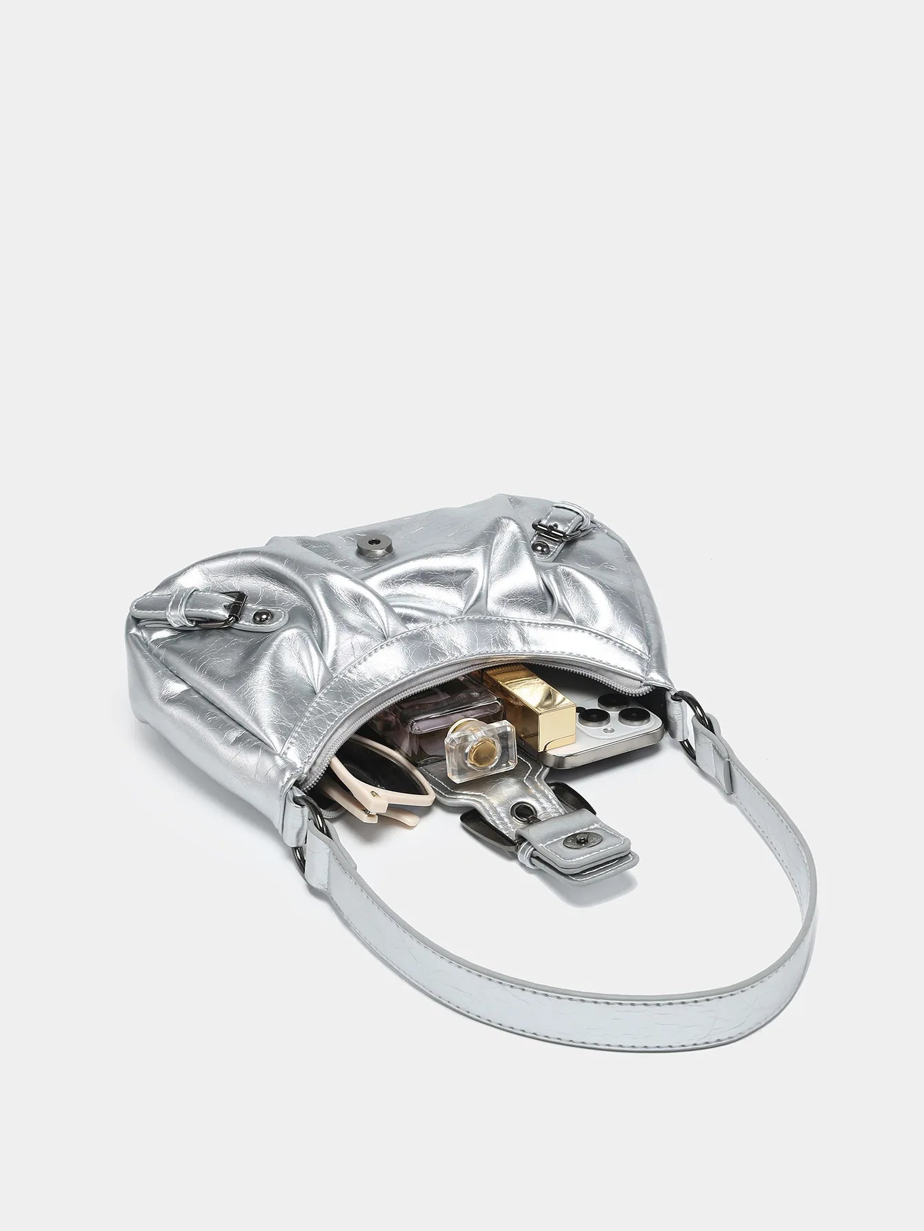 Y2K spring hot selling Maillard style retro chic small bag spicy girl Y2K wasteland style vintage leather shoulder handbag