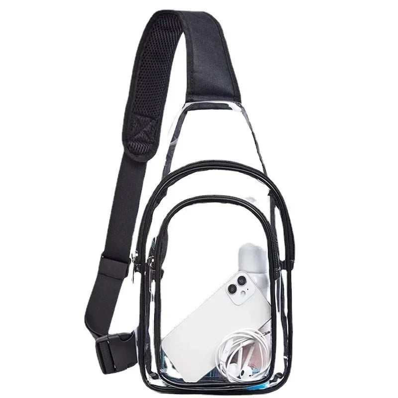 Clear Event Concert Transparent Crossbody Bag for Women Men School Trips Causal Outdoor Travel Chest Bag Large Capacity Shoulder Handbag Messenger Bags