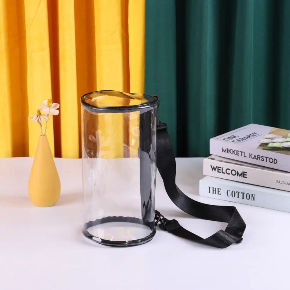 Transparent Laser Crossbody Bag for Women Cylindrical Fashion Mini Shoulder Messenger Bag PVC Jelly Small Tote Bag