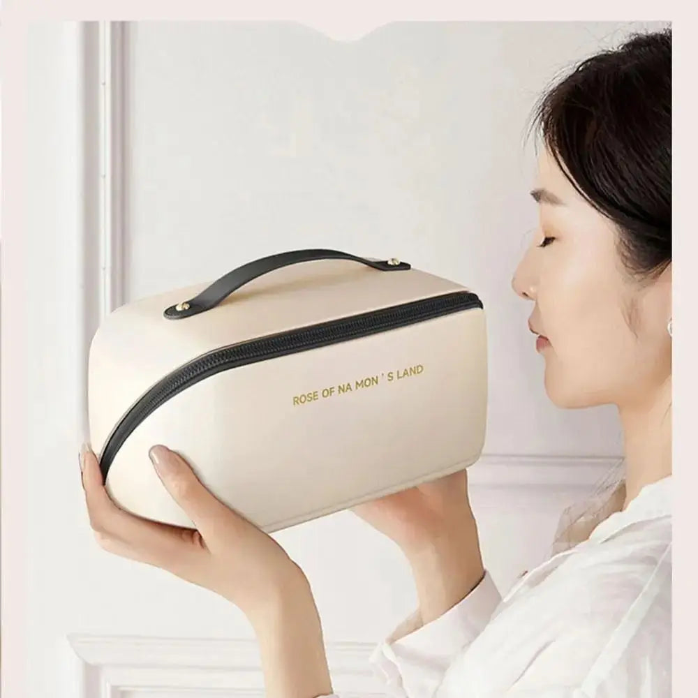 Fashion Portable Tote Makeup Bag Pillow PU Cosmetic Bag Multi-compartment Large Capacity Toiletry Kit Bag