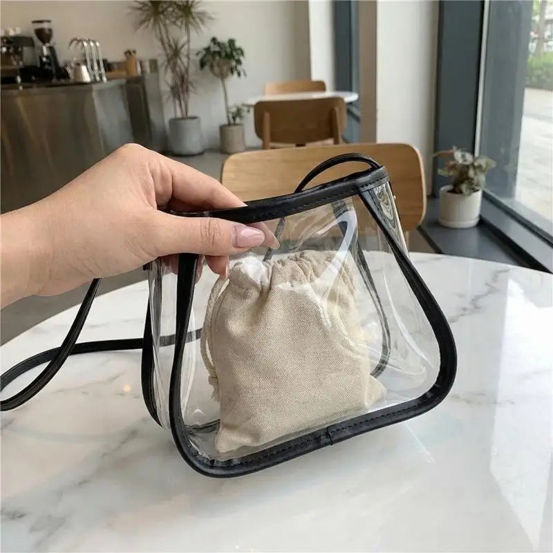 Event Concert Clear Summer Crossbody Bag Waterproof and Transparent PVC Shoulder Tote for Outdoor Sports and Work