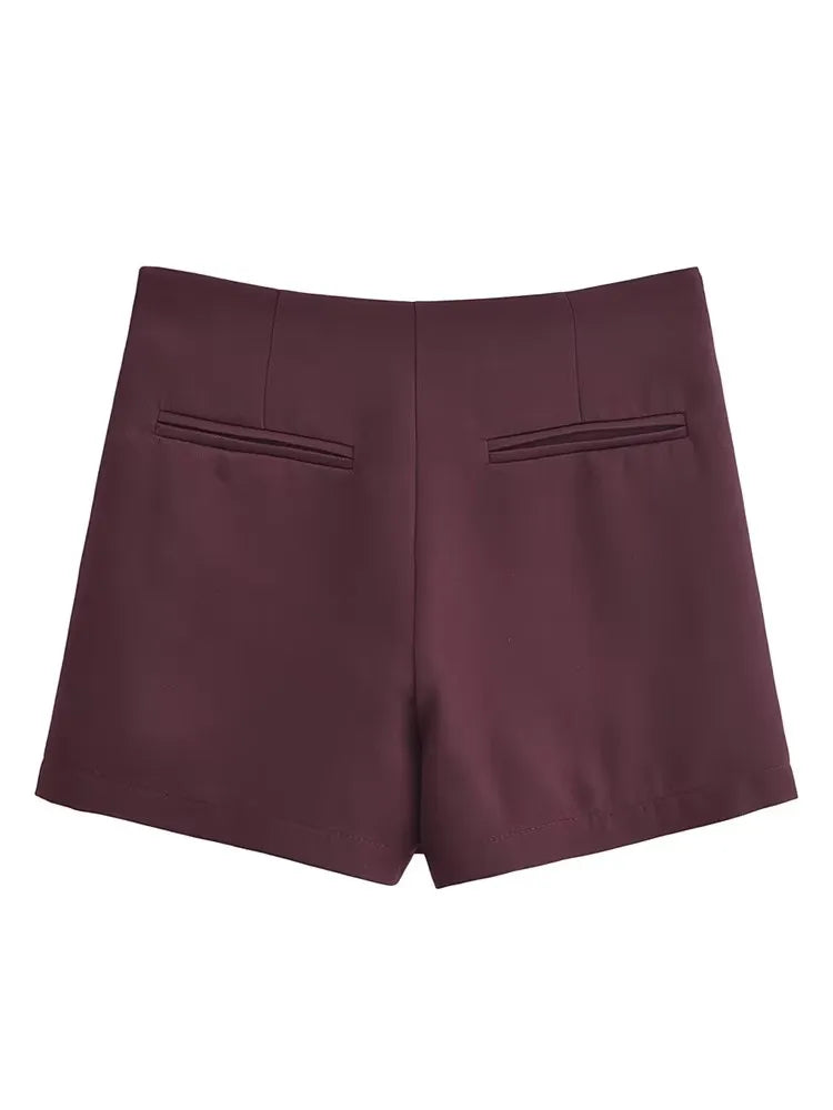 New Fall Women Solid Skort Fashion Causal Side Zipper Mini Shorts Skirts Vintage High Waist Streetwear Shorts Skirts