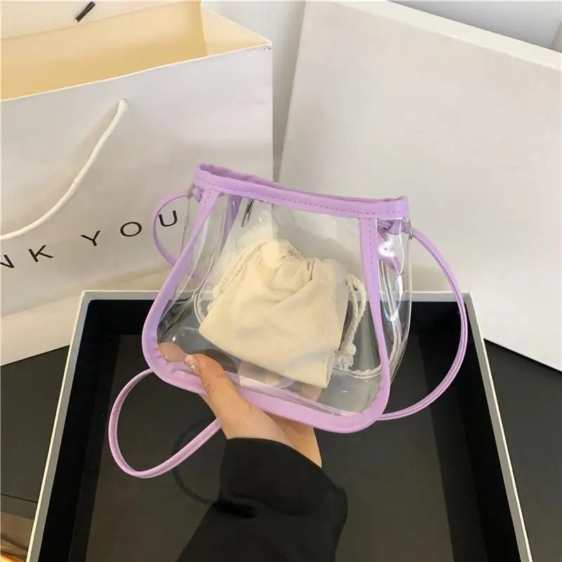 Event Concert Clear Summer Crossbody Bag Waterproof and Transparent PVC Shoulder Tote for Outdoor Sports and Work