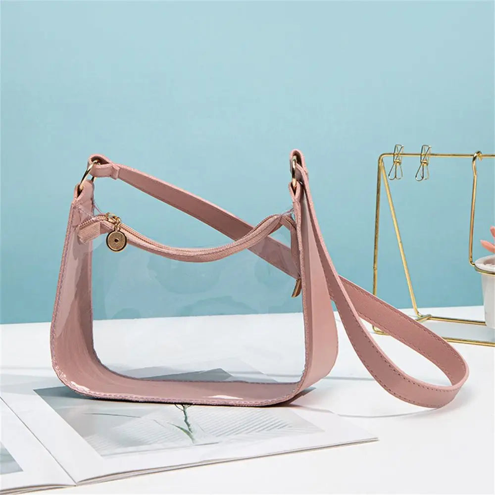 Clear Event Concert Y2k purse bag Mini Waterproof Transparent Shoulder Bag Handbag for Women Girls Candy Color Clear Jelly Bag