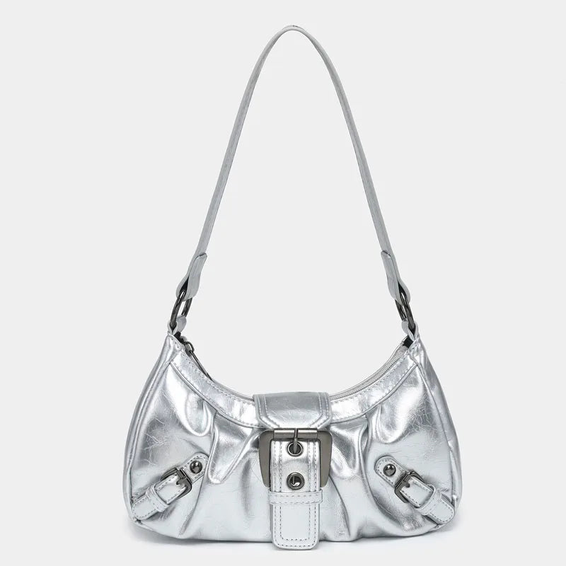 Y2K spring hot selling Maillard style retro chic small bag spicy girl Y2K wasteland style vintage leather shoulder handbag