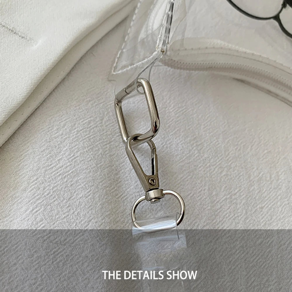 Event Concert Approved Handbag Summer Candy Color Transparent Single Shoulder Bag Zipper Clear PVC Jelly Bag Small Purses Women Girls Daily Shopping Bag