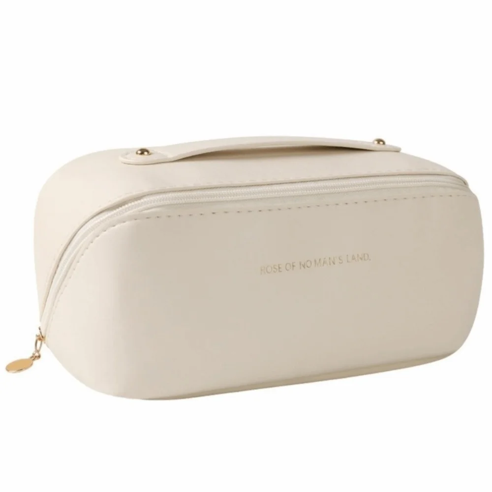 Fashion Portable Tote Makeup Bag Pillow PU Cosmetic Bag Multi-compartment Large Capacity Toiletry Kit Bag