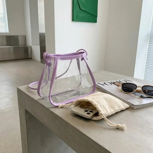 Event Concert Clear Summer Crossbody Bag Waterproof and Transparent PVC Shoulder Tote for Outdoor Sports and Work