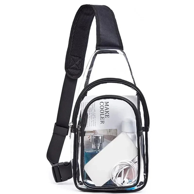 Event Concert Clear Shoulder bag Casual Clear Chest Bag Women Men Waterproof Transparent PVC Crossbody Travel Pouch Outdoor Sports Phone Sling Shoulder Bag