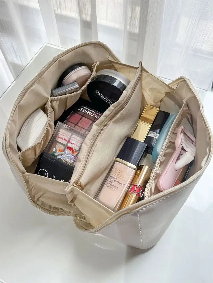 Homefish Organizer Female Toiletry Kit Bag MakeUp Case Storage Pouch Luxury Lady Box, Cosmetic Bag, Organizer Bag For Travel Zip