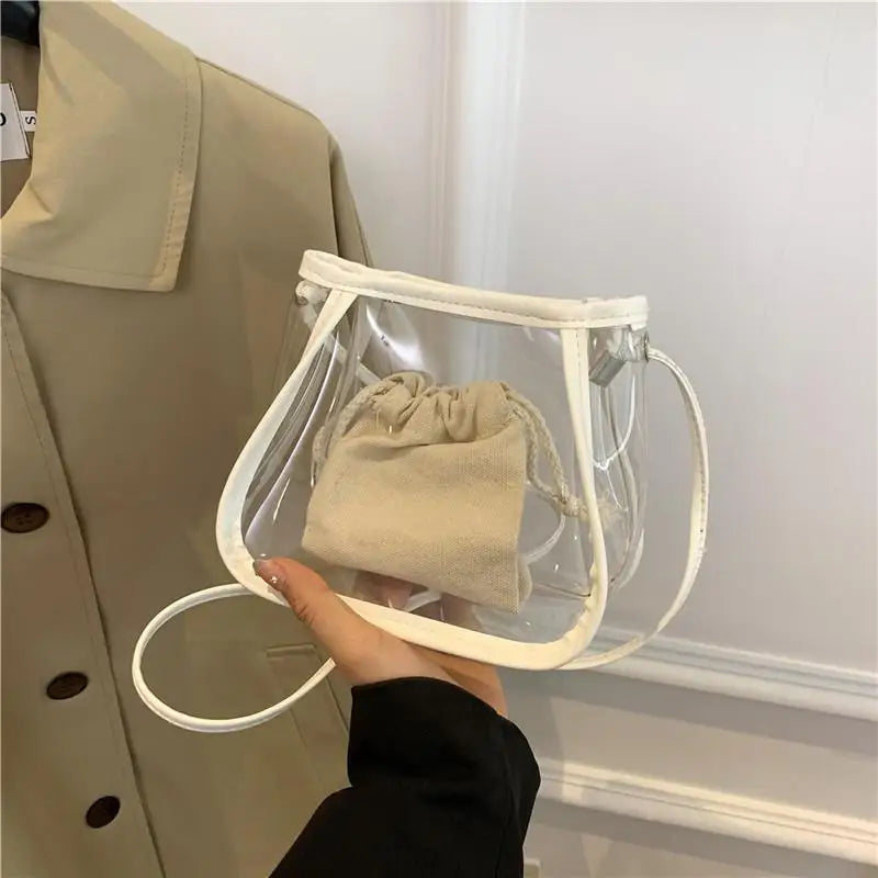 Event Concert Clear Summer Crossbody Bag Waterproof and Transparent PVC Shoulder Tote for Outdoor Sports and Work