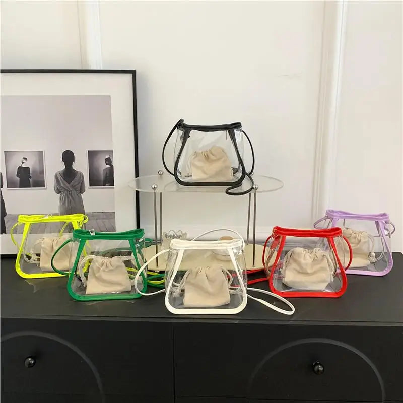 Event Concert Clear Summer Crossbody Bag Waterproof and Transparent PVC Shoulder Tote for Outdoor Sports and Work