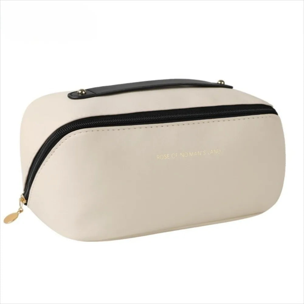 Fashion Portable Tote Makeup Bag Pillow PU Cosmetic Bag Multi-compartment Large Capacity Toiletry Kit Bag