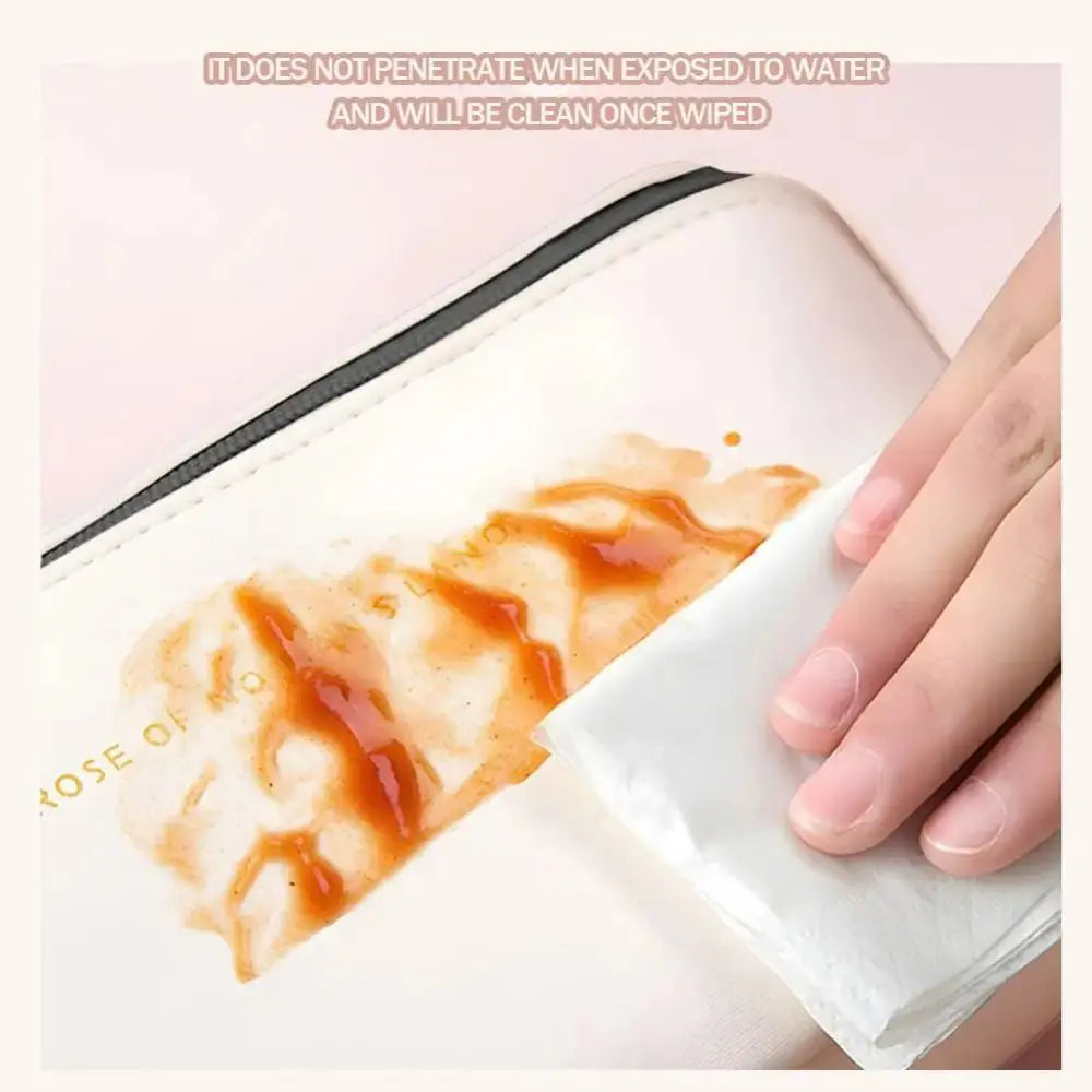 Fashion Portable Tote Makeup Bag Pillow PU Cosmetic Bag Multi-compartment Large Capacity Toiletry Kit Bag