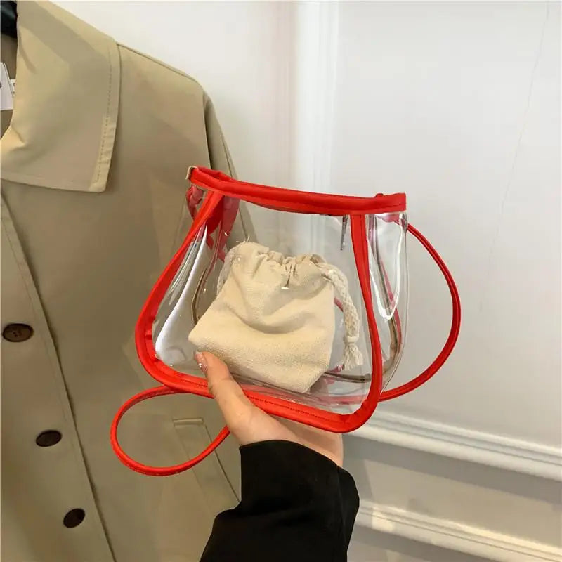 Event Concert Clear Summer Crossbody Bag Waterproof and Transparent PVC Shoulder Tote for Outdoor Sports and Work