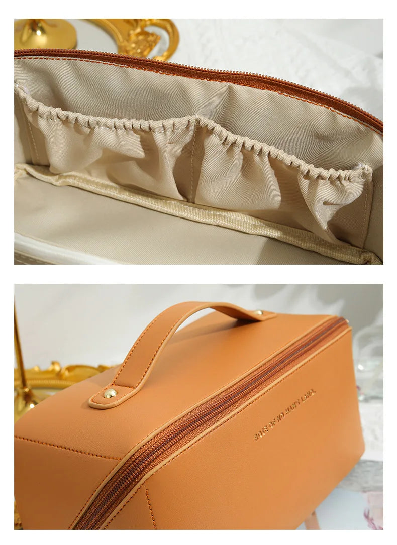 Homefish Organizer Female Toiletry Kit Bag MakeUp Case Storage Pouch Luxury Lady Box, Cosmetic Bag, Organizer Bag For Travel Zip