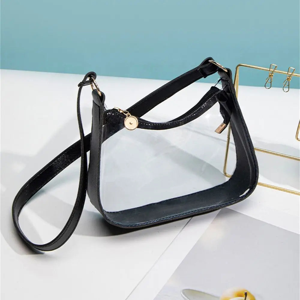 Clear Event Concert Y2k purse bag Mini Waterproof Transparent Shoulder Bag Handbag for Women Girls Candy Color Clear Jelly Bag