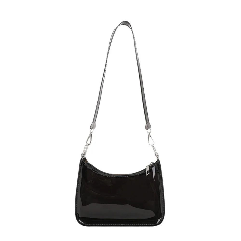 Event Concert Approved Handbag Summer Candy Color Transparent Single Shoulder Bag Zipper Clear PVC Jelly Bag Small Purses Women Girls Daily Shopping Bag