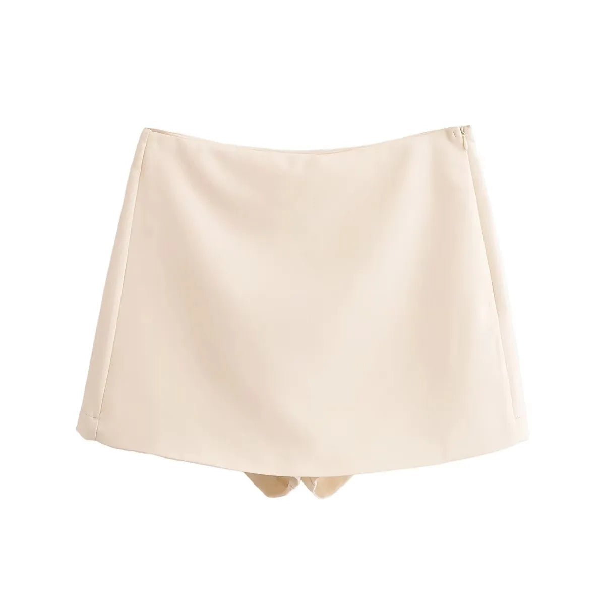 New Fall Women Solid Skort Fashion Causal Side Zipper Mini Shorts Skirts Vintage High Waist Streetwear Shorts Skirts
