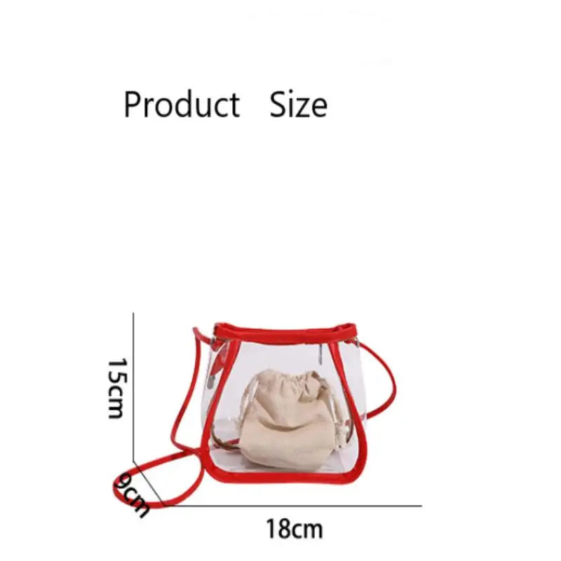 Event Concert Clear Summer Crossbody Bag Waterproof and Transparent PVC Shoulder Tote for Outdoor Sports and Work