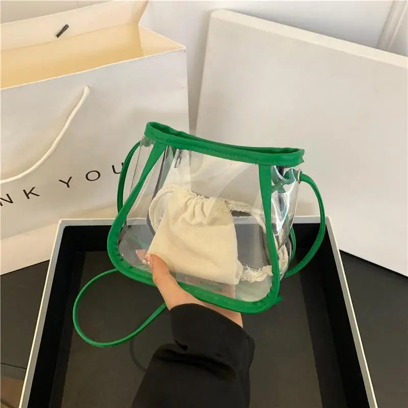 Event Concert Clear Summer Crossbody Bag Waterproof and Transparent PVC Shoulder Tote for Outdoor Sports and Work