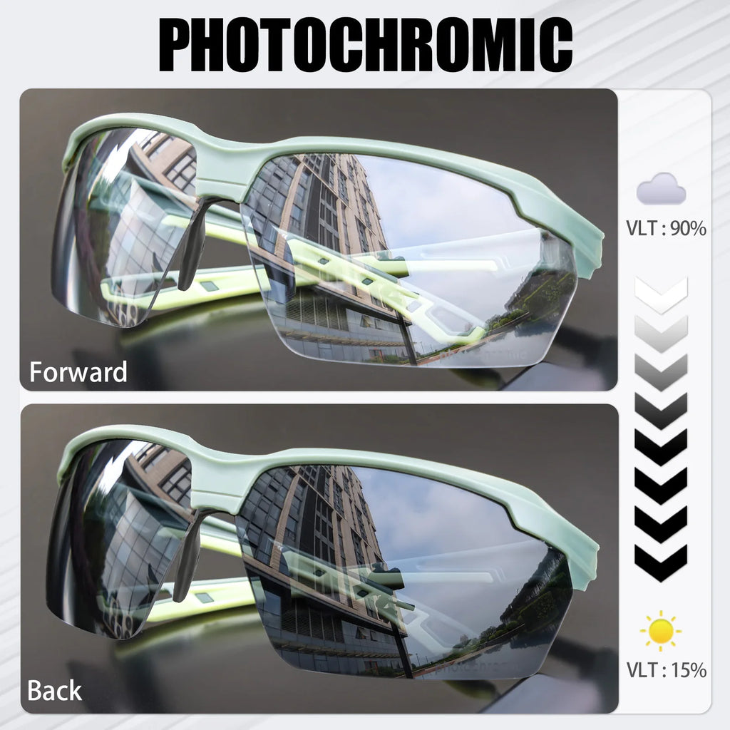 SCVCN Photochromic Cycling Glasses Outdoor Running Construction Sunglasses Men Shockproof Tactical Goggles Outdoor Airsoft Shooting Glasses