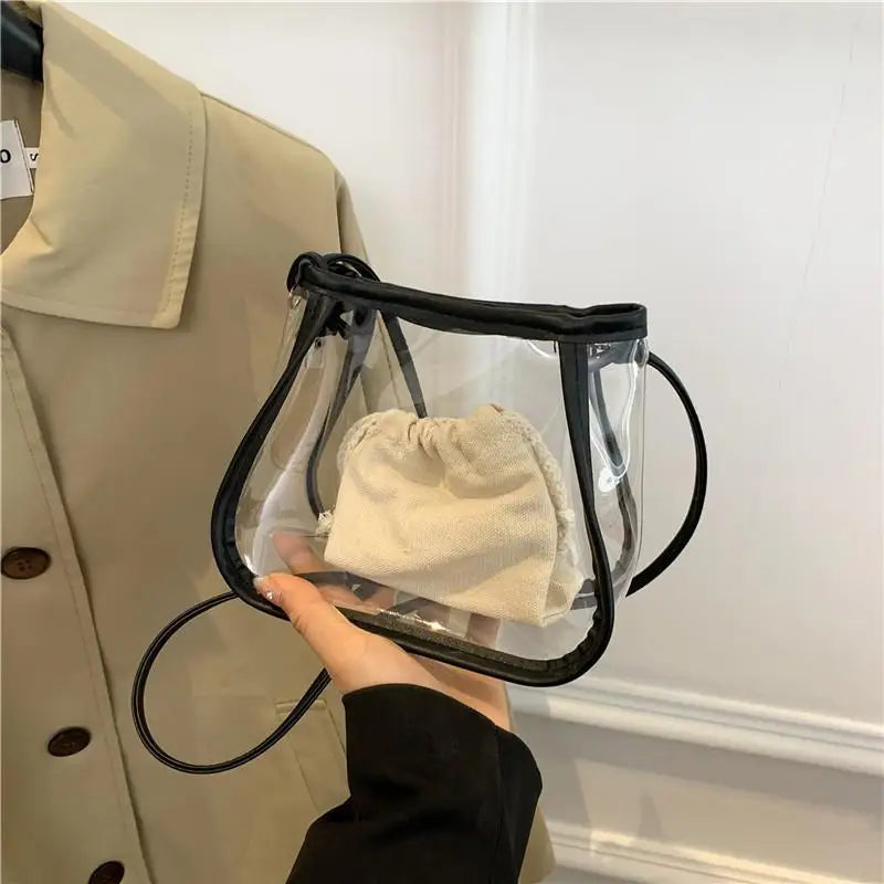 Event Concert Clear Summer Crossbody Bag Waterproof and Transparent PVC Shoulder Tote for Outdoor Sports and Work