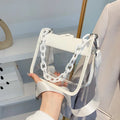 Event Clear Concert Bag Beach Clear Crossbody Bag for Women PVC Transparent Single Shoulder Chain Portable Messenger Bags Small Square  Satchel Bag Girls Gift