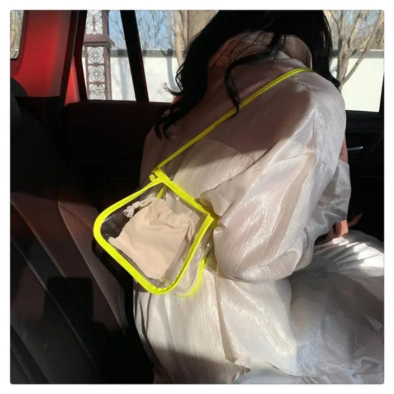 Event Concert Clear Summer Crossbody Bag Waterproof and Transparent PVC Shoulder Tote for Outdoor Sports and Work
