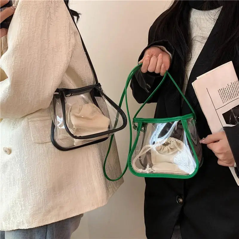 Event Concert Clear Summer Crossbody Bag Waterproof and Transparent PVC Shoulder Tote for Outdoor Sports and Work