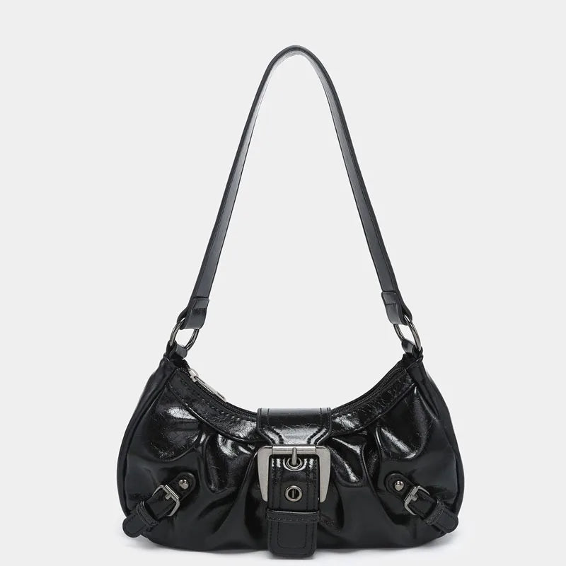 Y2K spring hot selling Maillard style retro chic small bag spicy girl Y2K wasteland style vintage leather shoulder handbag