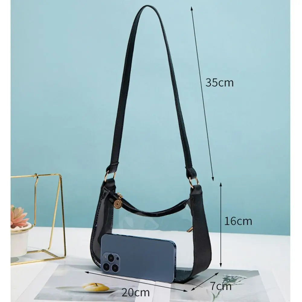 Clear Event Concert Y2k purse bag Mini Waterproof Transparent Shoulder Bag Handbag for Women Girls Candy Color Clear Jelly Bag