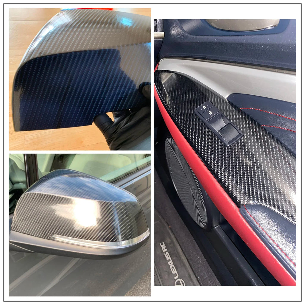 Car Wrap Film Covering 2D 3D 4D 5D 6D Glossy Carbon Fiber Wrapping Vinyl Film Auto Motorcycle Waterproof PVC Foil Car Accessories