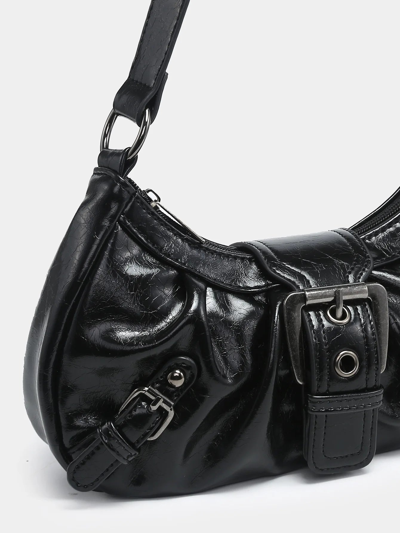 Y2K spring hot selling Maillard style retro chic small bag spicy girl Y2K wasteland style vintage leather shoulder handbag